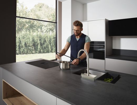 Hansgrohe Spültischmischer 170 Aquno Select M81 Ausziehbrause 3jet sBox edelstahl-optik, 390 mm, Farbe silber Bild 6
