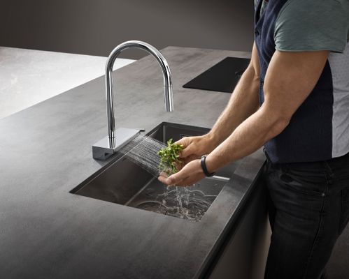 Hansgrohe Spültischmischer 170 Aquno Select M81 Ausziehbrause 3jet, 390 mm, Farbe chrom Bild 28