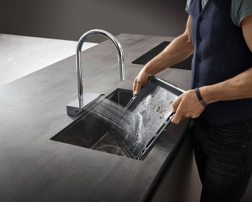 Hansgrohe Spültischmischer 170 Aquno Select M81 Ausziehbrause 3jet, 390 mm, Farbe chrom Bild 29