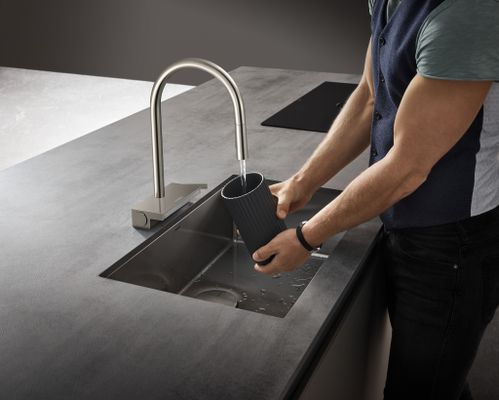Hansgrohe Spültischmischer 170 Aquno Select M81 Ausziehbrause 3jet sBox edelstahl-optik, 390 mm, Farbe silber Bild 8