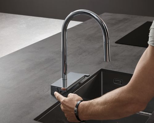 Hansgrohe Spültischmischer 170 Aquno Select M81 Ausziehbrause 3jet, 390 mm, Farbe chrom Bild 33