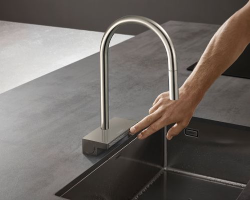 Hansgrohe Spültischmischer 170 Aquno Select M81 Ausziehbrause 3jet sBox edelstahl-optik, 390 mm, Farbe silber Bild 10