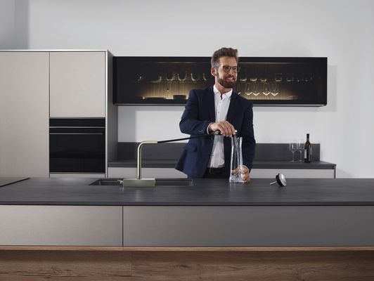 Hansgrohe Spültischmischer 250 Aquno Select M81 Ausziehauslauf 2jet steel, 281 mm, Farbe silber Bild 5