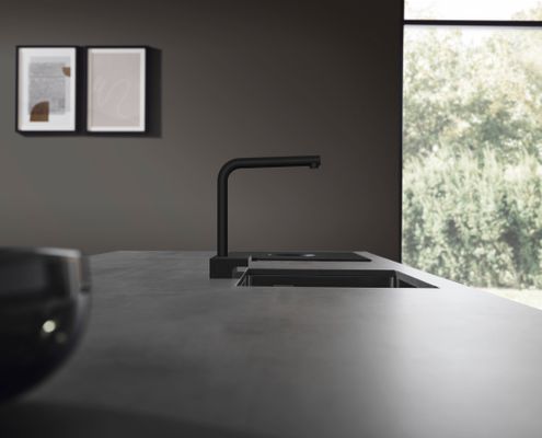Hansgrohe Spültischmischer 250 Aquno Select M81 Ausziehauslauf 2jet matt, 281 mm, Farbe schwarz Bild 4