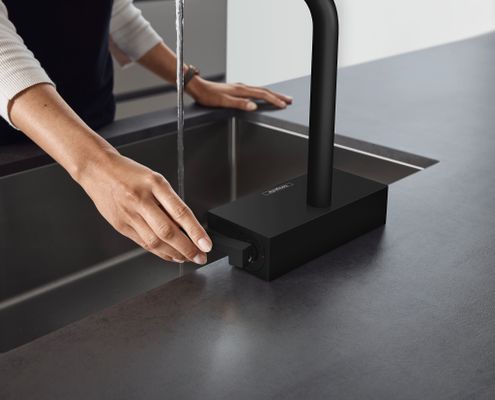 Hansgrohe Spültischmischer 250 Aquno Select M81 Ausziehauslauf 2jet matt, 281 mm, Farbe schwarz Bild 2