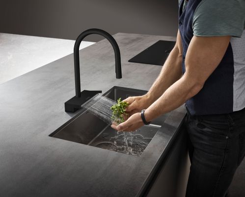 Hansgrohe Spültischmischer 170 Aquno Select M81 Ausziehbrause 3jet sBox matt, 390 mm, Farbe schwarz Bild 7