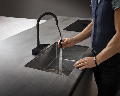 Hansgrohe Spültischmischer 170 Aquno Select M81 Ausziehbrause 3jet sBox matt, 390 mm, Farbe schwarz Bild 9