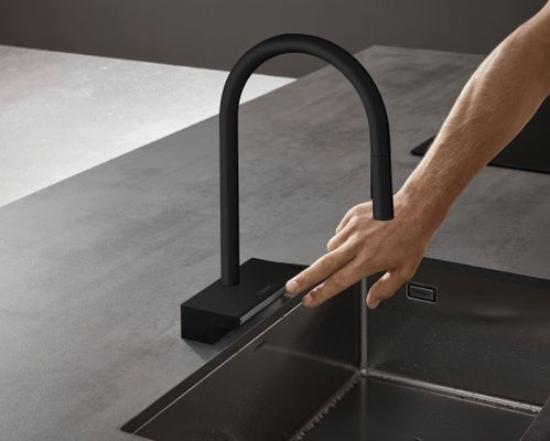 Hansgrohe Spültischmischer 170 Aquno Select M81 Ausziehbrause 3jet sBox matt, 390 mm, Farbe schwarz Bild 10