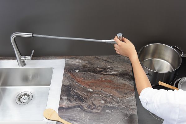 Hansgrohe Spültischmischer 220 Talis Select M51 Ausziehauslauf 1jet edelstahl-optik, 335 mm, Farbe silber Bild 4