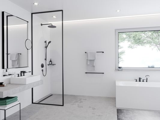 Hansgrohe Brausearm, Ausladung 90 Grad, ohne Kugelgelenk, matt, 389 mm, Farbe schwarz Bild 3