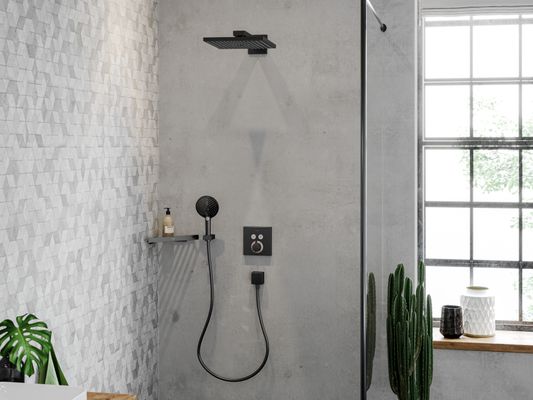 Hansgrohe Wandanschlussbogen FixFit Square Anschluss.Knst, mit RV, 1/2", Brushed, Farbe black Bild 3