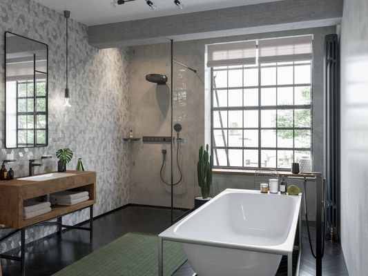 Hansgrohe Handbrause Rainfinity 130 3jet EcoSmart 9 l/min BBC, 130 mm, Farbe black chrome Bild 3