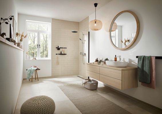 Hansgrohe Wandstange WallStoris 500 matt, 500 x 12 mm, Farbe schwarz Bild 3
