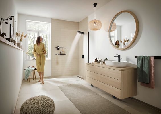 Hansgrohe Wandstange WallStoris 500 matt, 500 x 12 mm, Farbe schwarz Bild 10