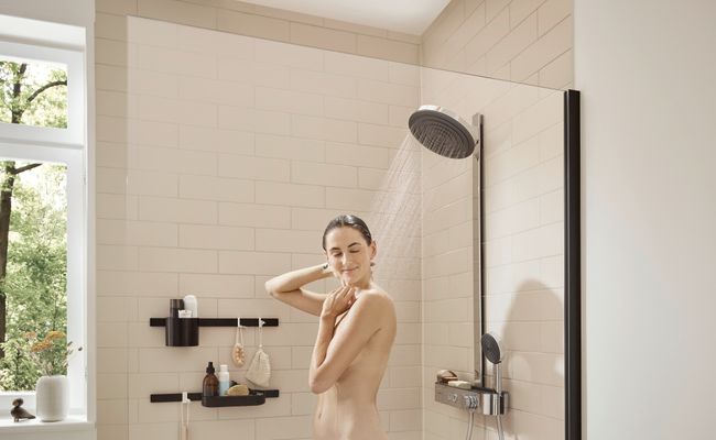 Hansgrohe Showerpipe Pulsify S 260 2-strahlig, mit AP-Brausethermostat, 1104 x 413 x 276 mm, Farbe chrom Bild 21