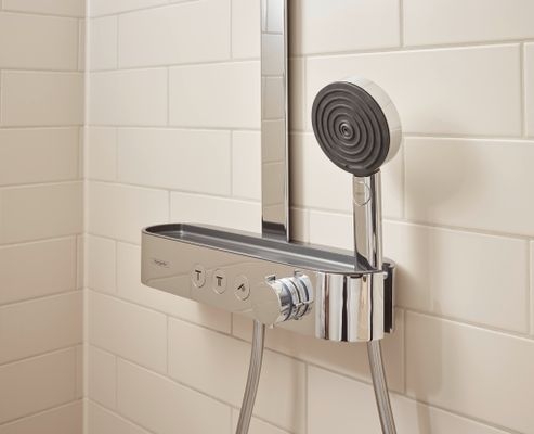 Hansgrohe Showerpipe Pulsify S 260 2-strahlig, mit AP-Brausethermostat, 1104 x 413 x 276 mm, Farbe chrom Bild 27