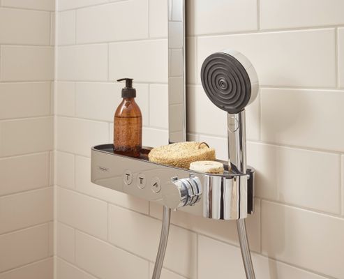 Hansgrohe Showerpipe Pulsify S 260 2-strahlig, mit AP-Brausethermostat, 1104 x 413 x 276 mm, Farbe chrom Bild 28