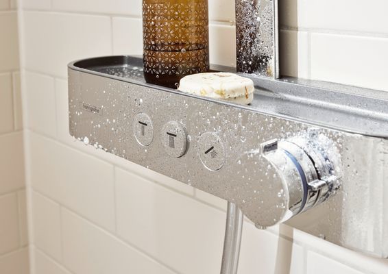 Hansgrohe Showerpipe Pulsify S 260 2-strahlig, mit AP-Brausethermostat, 1104 x 413 x 276 mm, Farbe chrom Bild 10