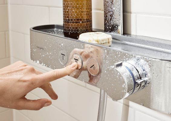 Hansgrohe Showerpipe Pulsify S 260 2-strahlig, mit AP-Brausethermostat, 1104 x 413 x 276 mm, Farbe chrom Bild 12
