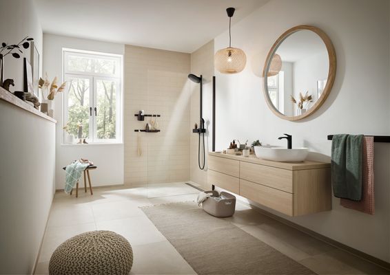 Hansgrohe Wandstange WallStoris 500 matt, 500 x 12 mm, Farbe schwarz Bild 16