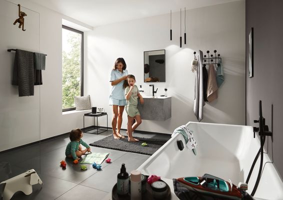 Hansgrohe Stabhandbrause Rainfinity 1jet 100 x 38 mm, matt, 230 mm, Farbe schwarz Bild 6