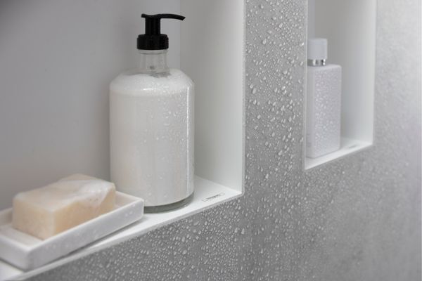 Hansgrohe Wandnische XtraStoris Minimalistic rahmenlos 300 x 300 x 100 mm MW, 390 x 390 mm, Farbe weiß Bild 2