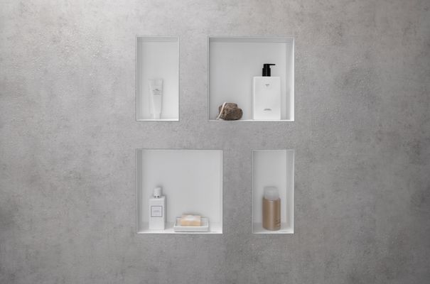 Hansgrohe Wandnische XtraStoris Minimalistic rahmenlos 300 x 300 x 100 mm MW, 390 x 390 mm, Farbe weiß Bild 9