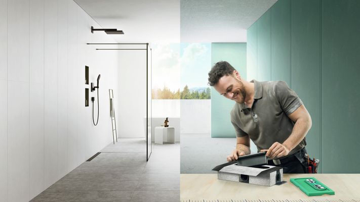 Hansgrohe Wandnische XtraStoris Minimalistic rahmenlos 300 x 300 x 100 mm MSW, 390 x 390 mm Bild 22