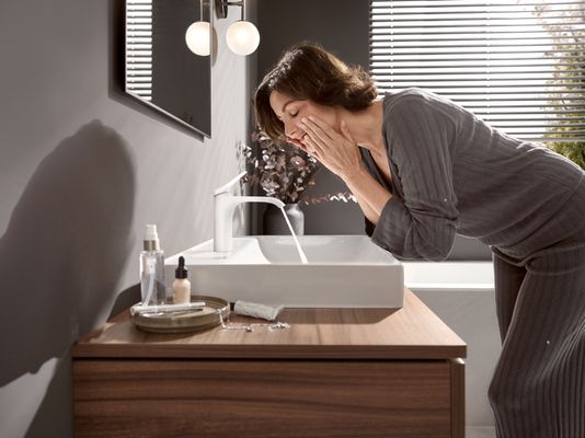 Hansgrohe Waschtischmischer 110 Vivenis mit Zugstangen-Ablaufgarnitur matt, Farbe weiß Bild 11