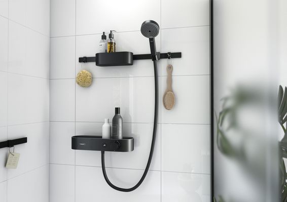 Hansgrohe Bundle WallStoris 105 3jet Brausethermosstat 700 matt, Farbe schwarz Bild 5