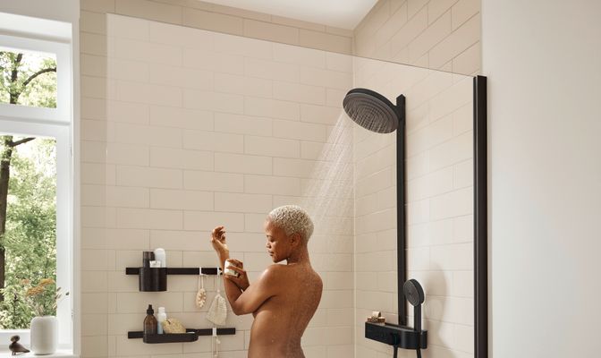 Hansgrohe S Showerpipe 260 2-strahlig, mit AP-Thermostat, 1104 x 413 x 276 mm, Farbe schwarz Bild 16