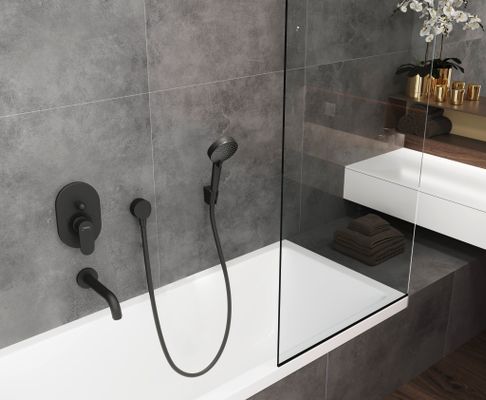 Hansgrohe Wandanschlussbogen, mit Rückflussverhinderer, Farbe schwarz Bild 3