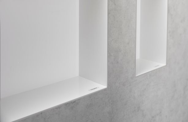 Hansgrohe Wandnische XtraStoris Minimalistic rahmenlos 300 x 300 x 100 mm MW, 390 x 390 mm, Farbe weiß Bild 4