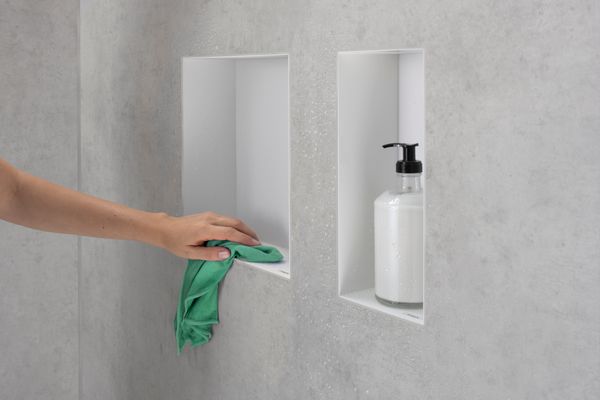 Hansgrohe Wandnische XtraStoris Minimalistic rahmenlos 300 x 300 x 100 mm MW, 390 x 390 mm, Farbe weiß Bild 12