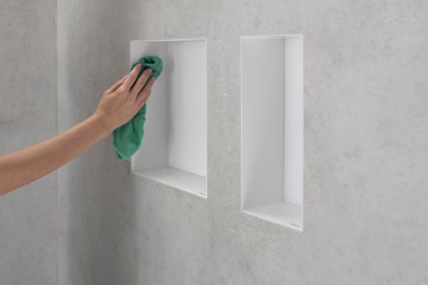 Hansgrohe Wandnische XtraStoris Minimalistic rahmenlos 300 x 300 x 100 mm MW, 390 x 390 mm, Farbe weiß Bild 13