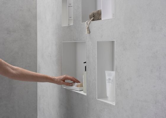 Hansgrohe Wandnische XtraStoris Minimalistic rahmenlos 300 x 300 x 100 mm MW, 390 x 390 mm, Farbe weiß Bild 14