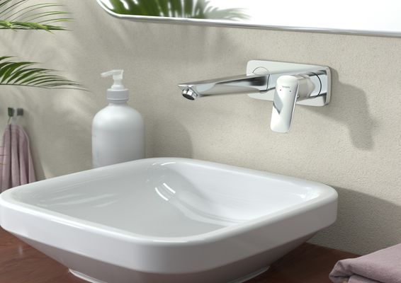 Hansgrohe 2-Loch Waschtischarmatur Unterputz Logis F-Set, 195 mm, Farbe chrom Bild 5