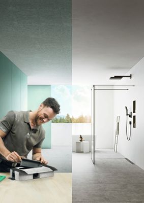 Hansgrohe uBox Grundkörper universal für Duschrinne Ablaufgehaeuse, für Standardinstallation, 87 x 343 x 139 mm Bild 11