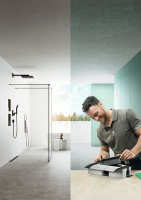 Hansgrohe uBox Grundkörper universal für Duschrinne Ablaufgehaeuse, für Standardinstallation, 87 x 343 x 139 mm Bild 12