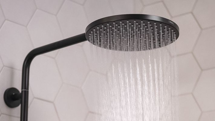 Hansgrohe Showerpipe Raindance Select S240 1jet, PowderRain, KB 240 mm, matt, 1109 x 305 x 582 x 582 mm, Farbe schwarz Bild 10