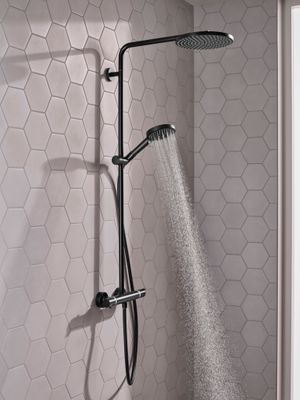 Hansgrohe Showerpipe Raindance Select S240 1jet, PowderRain, KB 240 mm, matt, 1109 x 305 x 582 x 582 mm, Farbe schwarz Bild 13