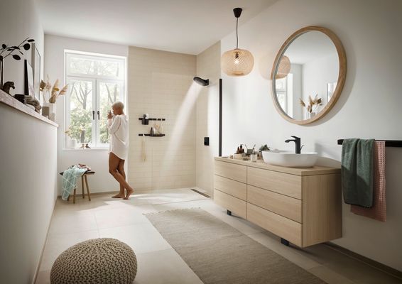 Hansgrohe Wandstange WallStoris 500 matt, 500 x 12 mm, Farbe schwarz Bild 28