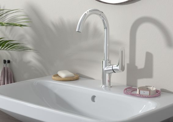 Hansgrohe Einhebel-Waschtischmischer 210, Schwenkauslauf, ohne Ablaufgarnitur, Ausladung 154 mm, 300 x 154 mm, Farbe chrom Bild 7
