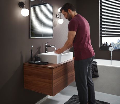 Hansgrohe Einhebel-Waschtischmischer hoch, ComfortZone 240, ohne Ablaufgarnitur, Ausladung 183 mm, 292 x 183 mm, Farbe chrom Bild 5
