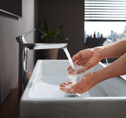 Hansgrohe Einhebel-Waschtischmischer hoch, ComfortZone 240, ohne Ablaufgarnitur, Ausladung 183 mm, 292 x 183 mm, Farbe chrom Bild 8