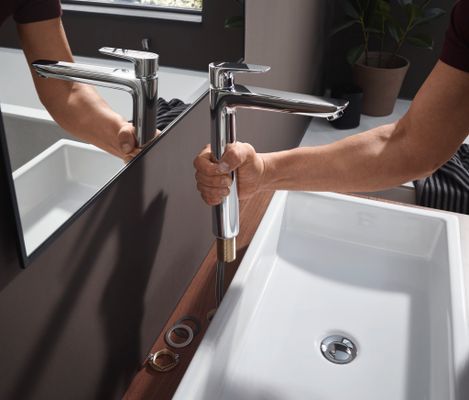 Hansgrohe Einhebel-Waschtischmischer hoch, ComfortZone 240, ohne Ablaufgarnitur, Ausladung 183 mm, 292 x 183 mm, Farbe chrom Bild 14