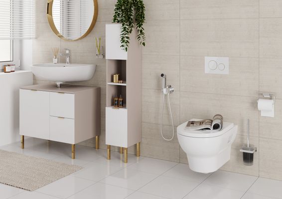 Hansgrohe Handbrause Bidette S, für Kaltwasser, mit Schlauch 1250 mm und Porter, Farbe chrom Bild 3