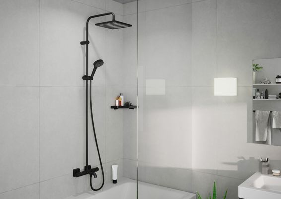 Hansgrohe Showerpipe 240 1jet Vernis Shape matt, mit Wannenthermostat, 1524 x 276 x 547 mm, Farbe schwarz Bild 12