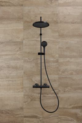 Hansgrohe Showerpipe Vernis Blend 240 1-strahlig, mit Thermostat, 1124 x 277 x 545 mm, Farbe schwarz Bild 19