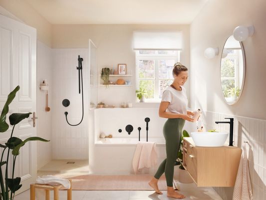 Hansgrohe Waschtischmischer Rebris S 240 CoolStart mit Zugstange MSW, Farbe schwarz Bild 5
